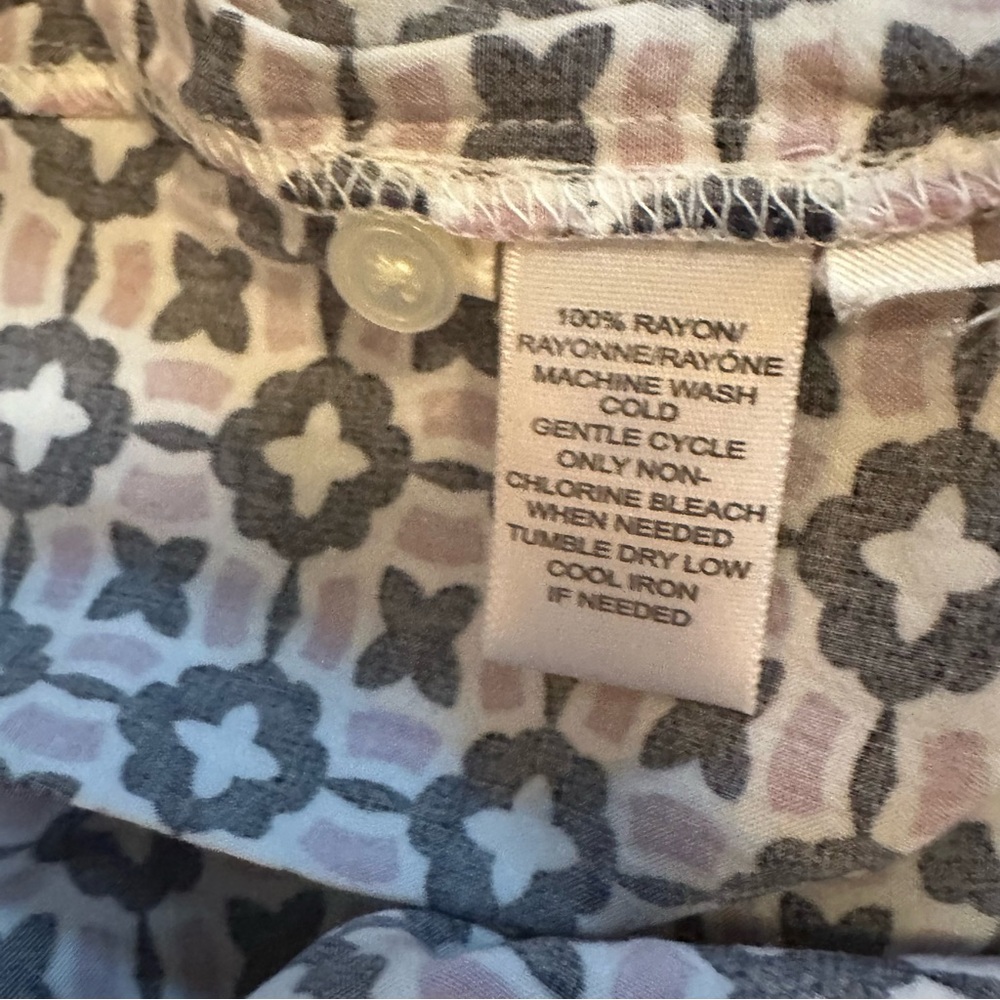 LOFT Sleeveless Patterned Purple & Blue Dress - Size Small - Picture 6 of 7
